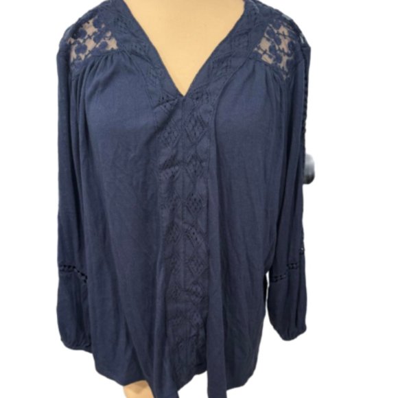Style & Co 3/4 Long Sleeve Lace Top Size XL - Picture 1 of 2